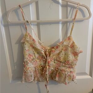 Floral Ruffle Women Top